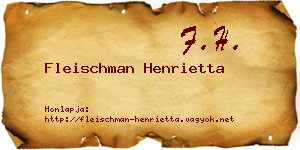 Fleischman Henrietta névjegykártya