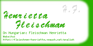 henrietta fleischman business card